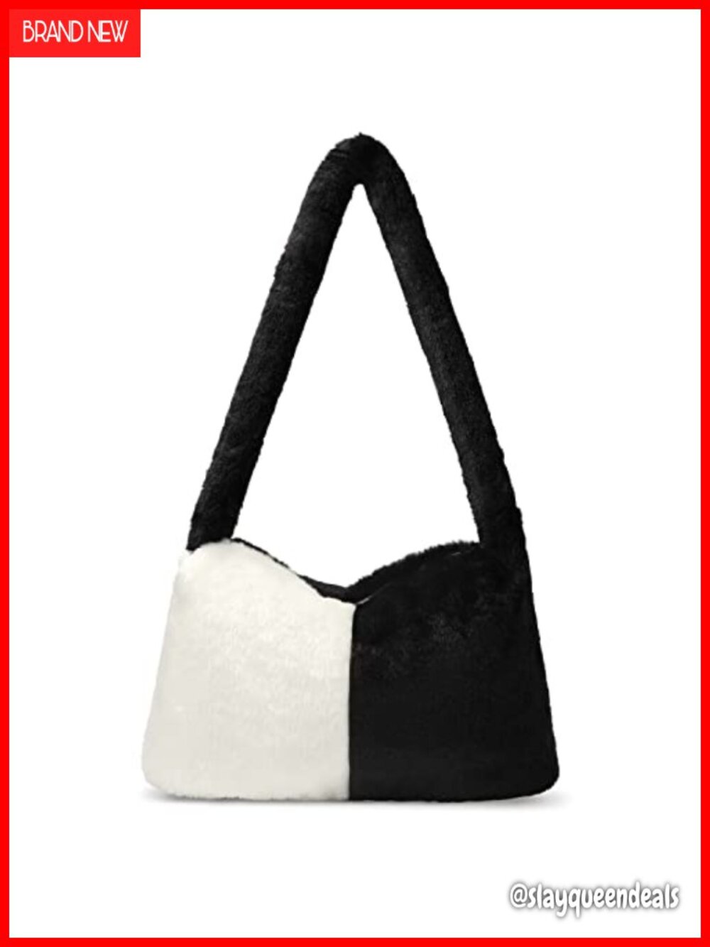 Fuzzy Plush Tote Bag Large Y2K Hobo Shoulder Bag Soft Faux Fur Purse
